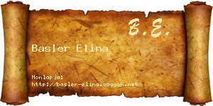 Basler Elina névjegykártya